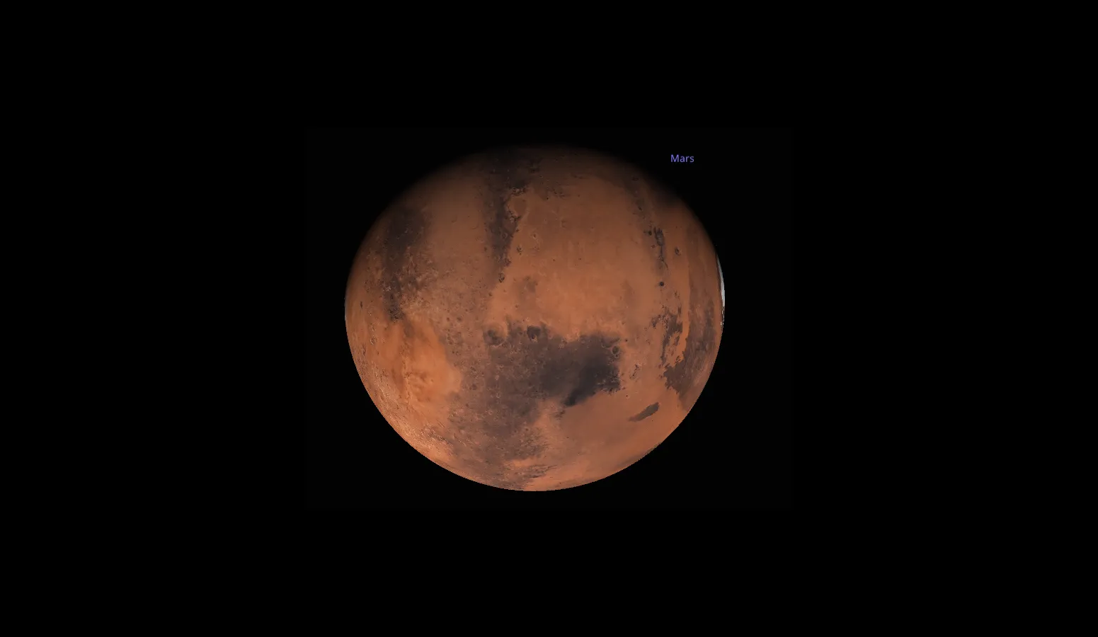 A view of Mars from Stellarium